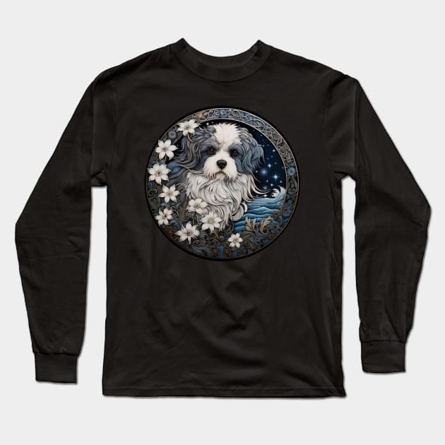 Shih Tzu Illustration Long Sleeve T-Shirt by You Had Me At Woof